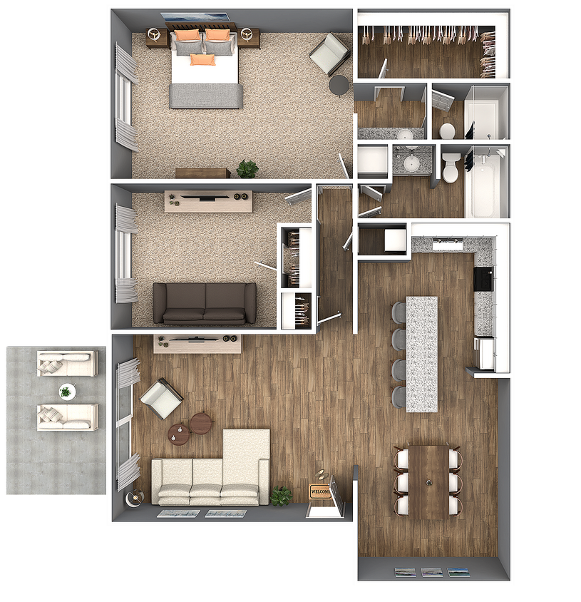 One Bedroom Two Bathroom - 1 Bedroom 2 Bath