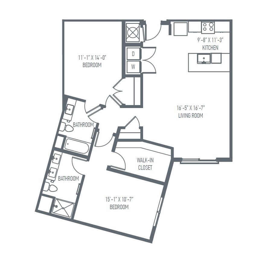 Floor Plan - D6- Two Bedroom