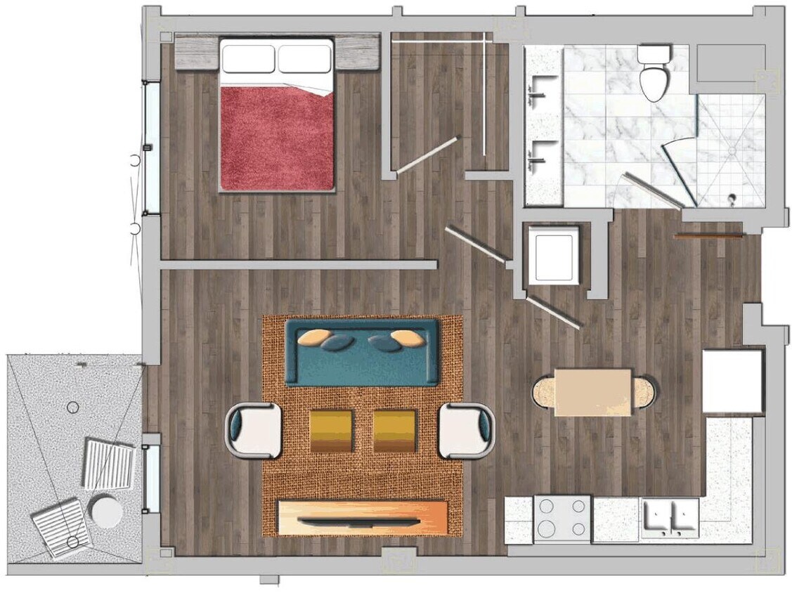Floor Plan - 1 Bedroom J