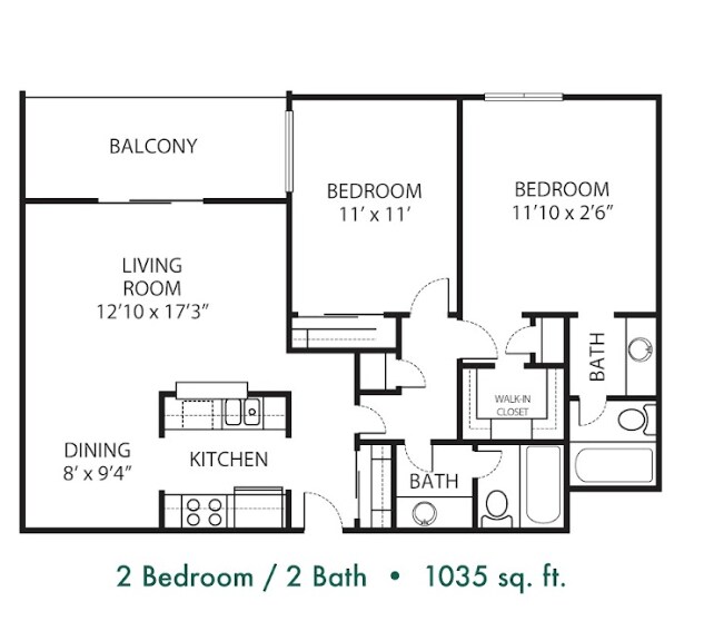 Floor Plan - 2Bed 2Bath #4