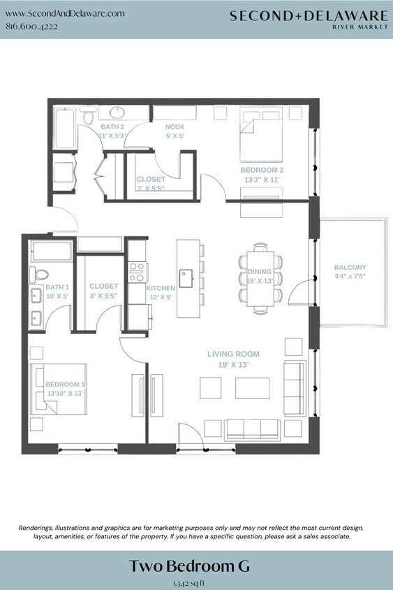 Floor Plan - G-Two Bedroom