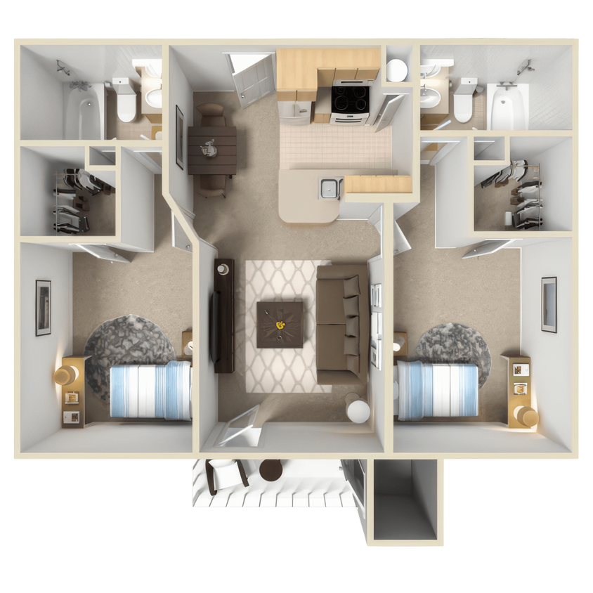 Floor Plan - Two Bedroom Two Bath