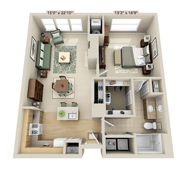 Floor Plan - One Bedroom A1I