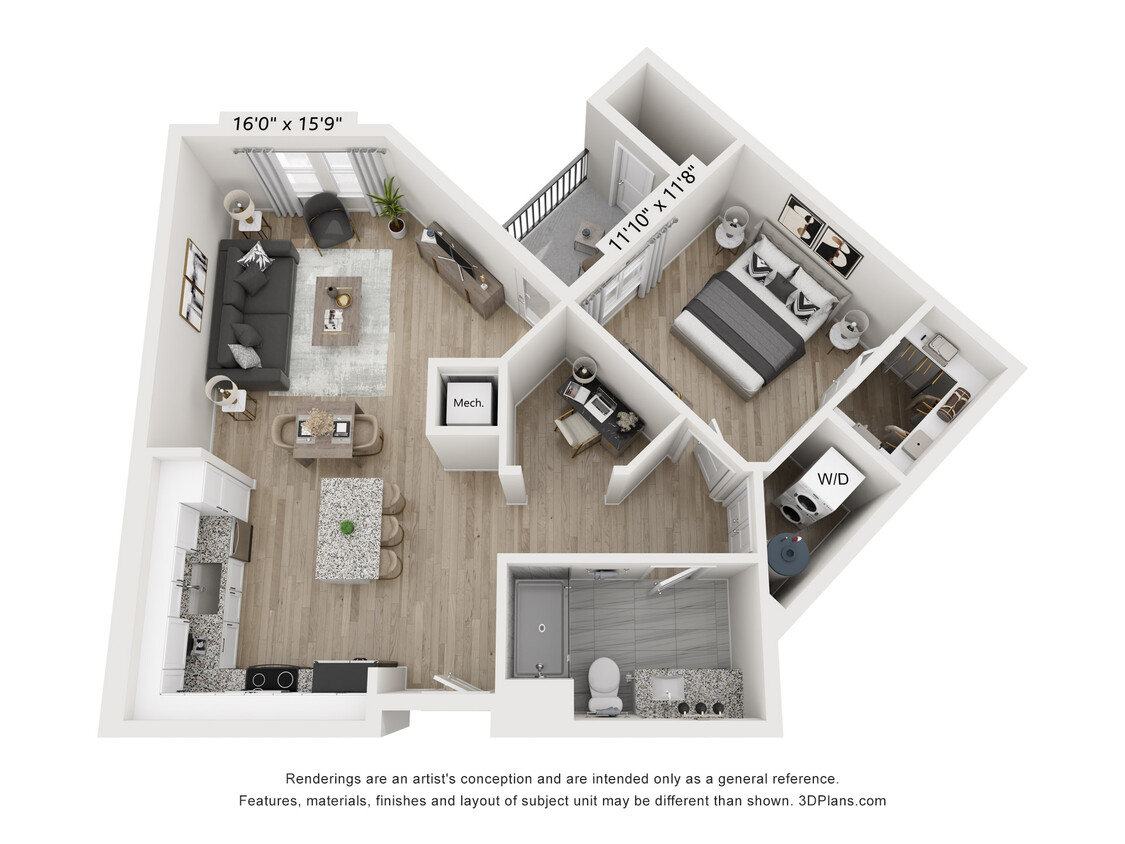 Floor Plan - Euston 1BD 1BA
