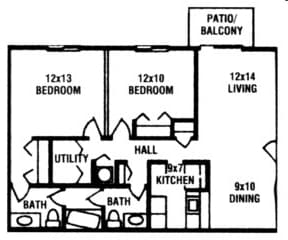 2BR/2BA - 2 Bed 2 Bath 1000