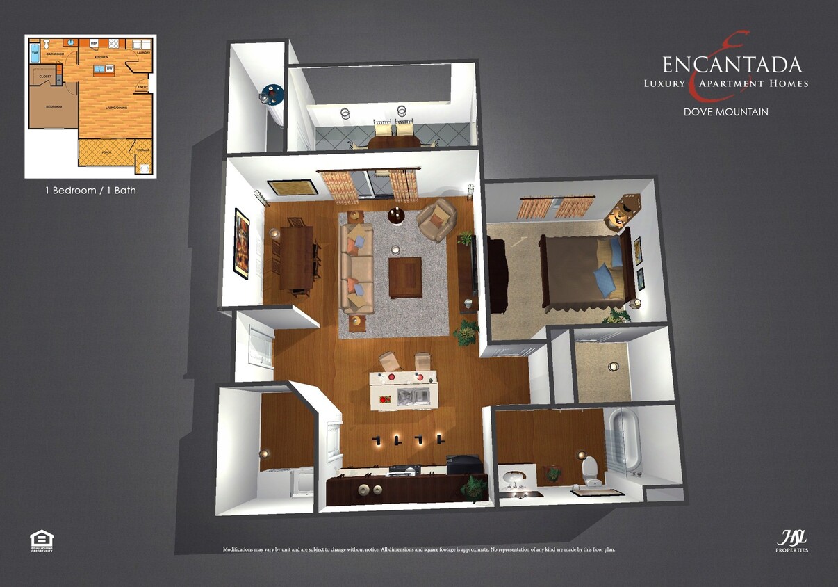 Floor Plan - 1A - One Bedroom