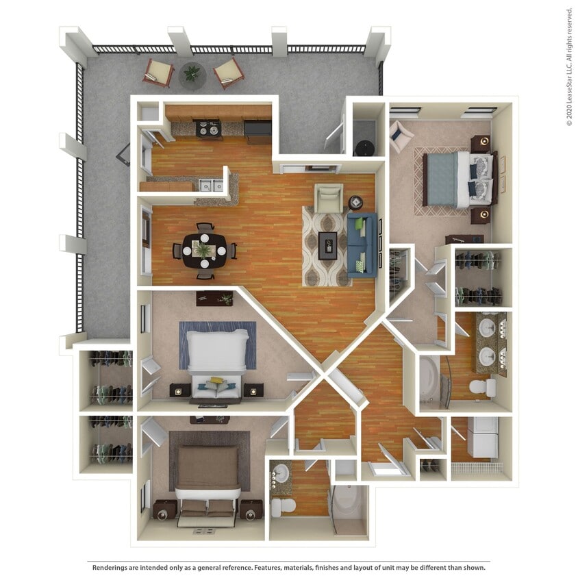 Floor Plan - 3 Bed 2 Bath 1713 SqFt (1353 Net)
