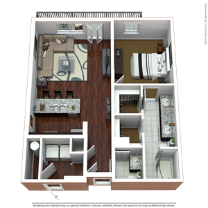 Floor Plan - 1 Bedroom