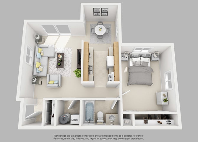 Floor Plan - One Bedroom