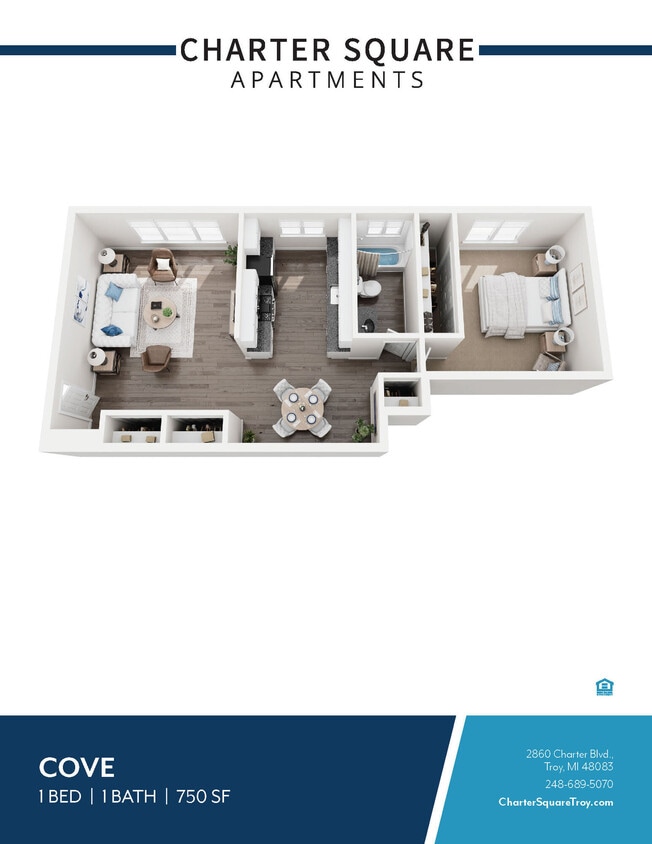 Floor Plan - 1 BEDROOM 1 BATH