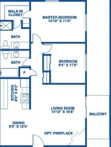 2BR/2BA - Two Bedroom Two bath