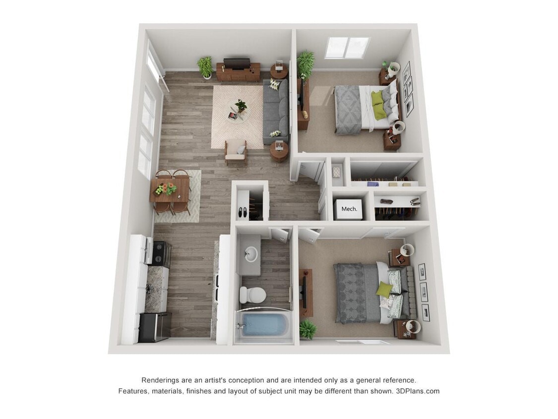Floor Plan - 2x1b-ch