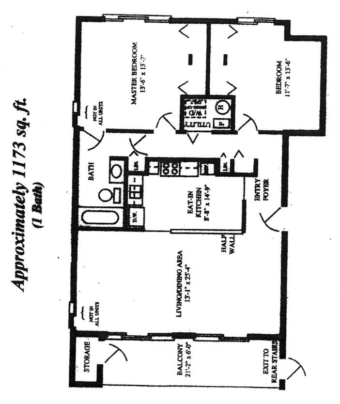 Floor Plan - 2 bedroom 1 bath FURNISHED