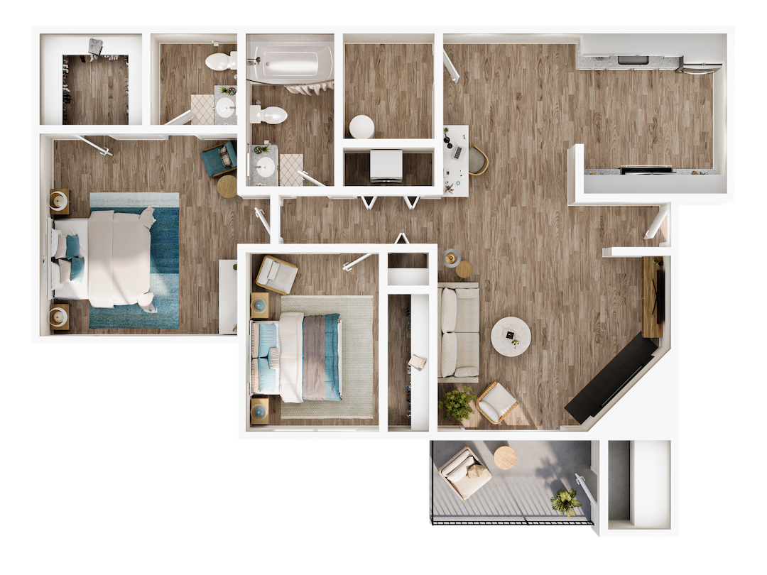 Floor Plan - 2 Bedroom / 1.5 Bathroom