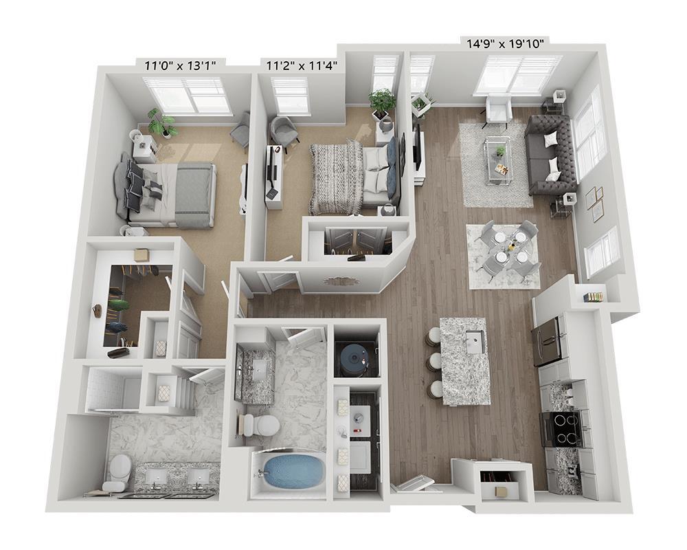 Floor Plan - Two Bedroom B2G