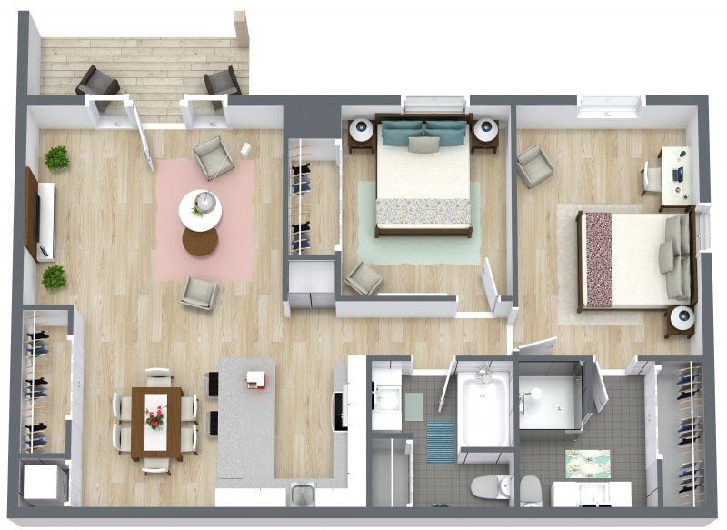 Floor Plan - Single Story Two Bed/Two Bath with Garage