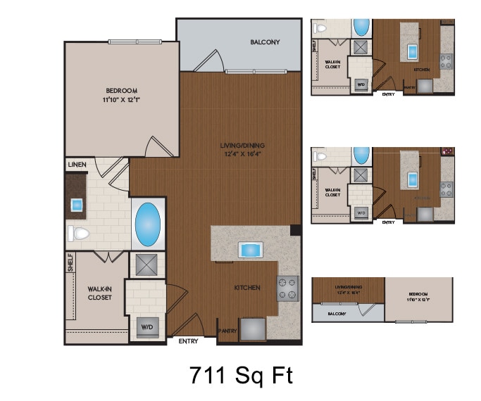 Floor Plan - 711 - 833 Sq Ft