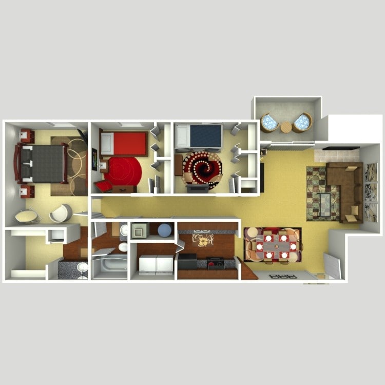 Floor Plan - 3 Bedroom 1 Bath