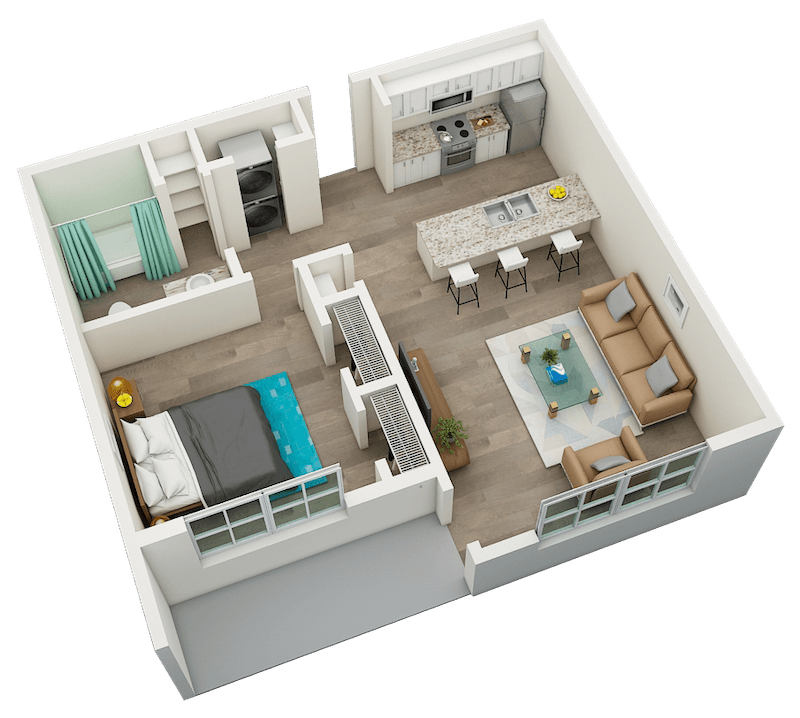 Floor Plan - 1 Bedroom