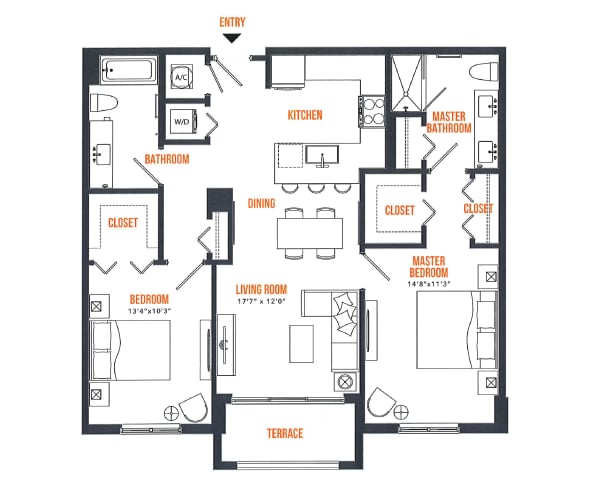 Landmark_B2.png - 2 Bed / 2 Bath