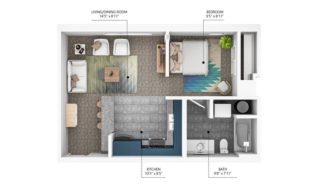 Floor Plan - A1 - Income Restricted