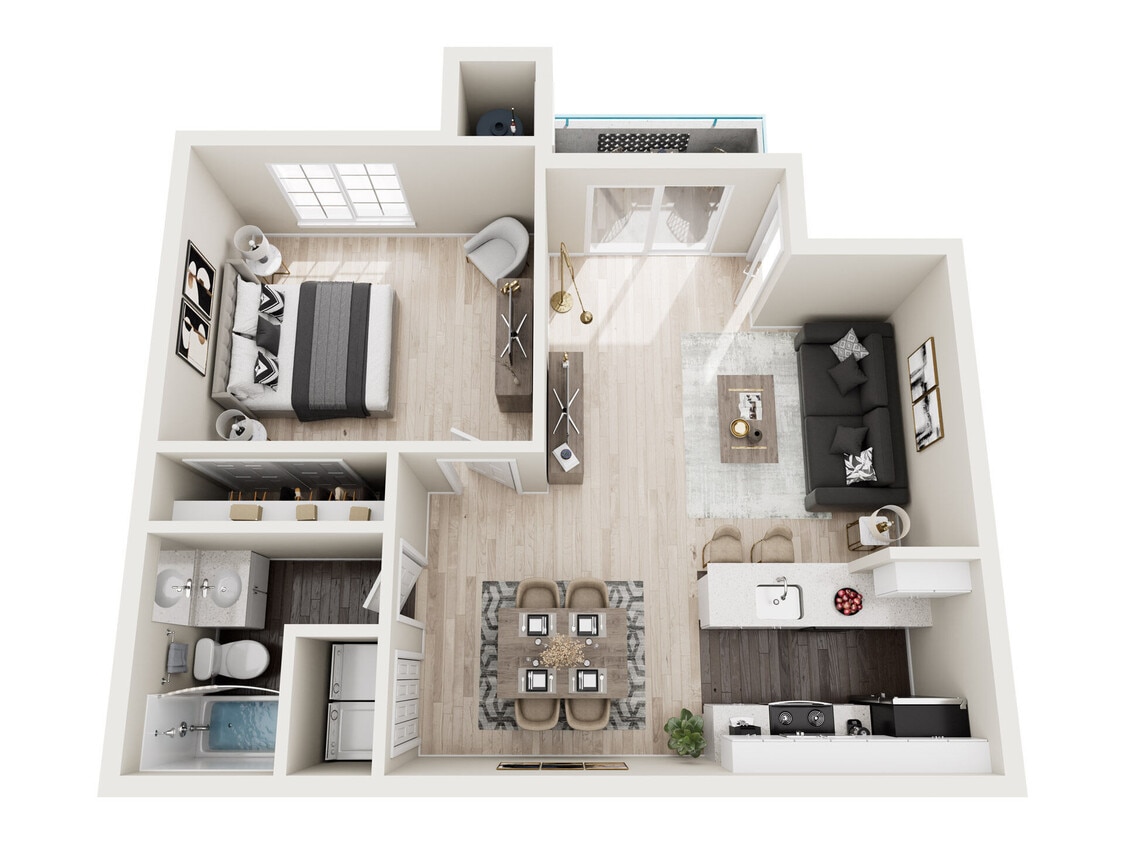Floor Plan - One Bedroom One Bathroom A