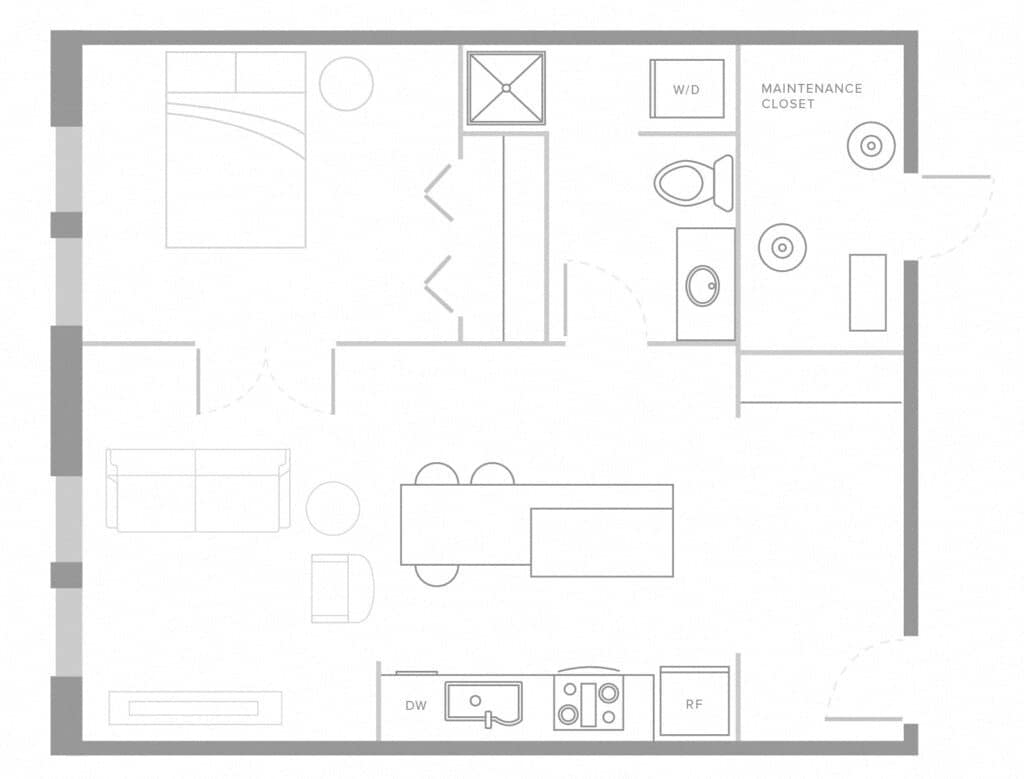 Floor Plan - 1 Bedroom