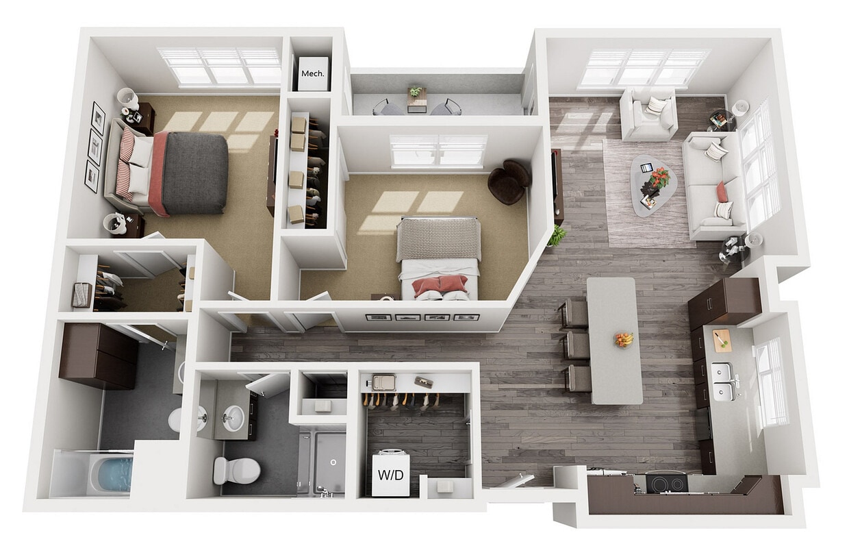 Floor Plan D3.1 | 22 Slate | Apartments in Madison, WI - D3.1