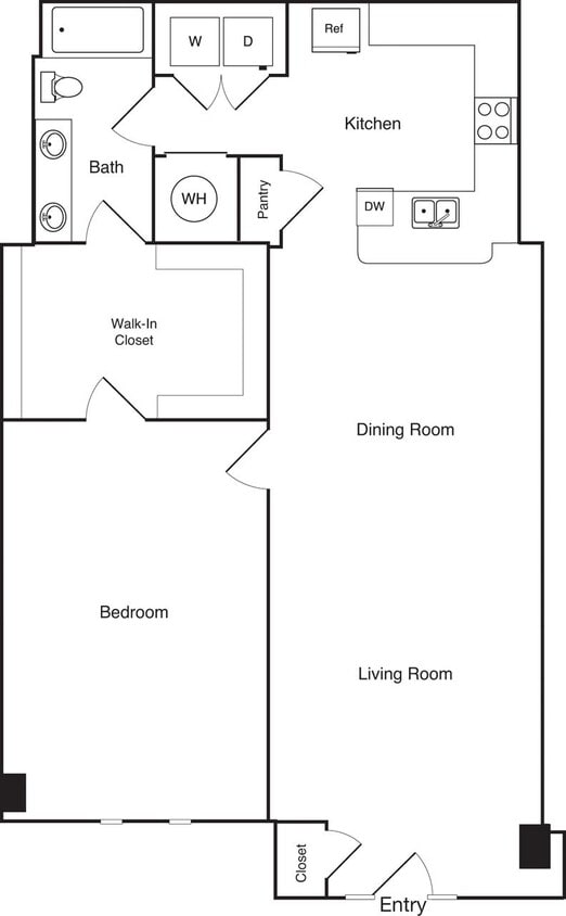 Floor Plan - 1 Bedroom A6