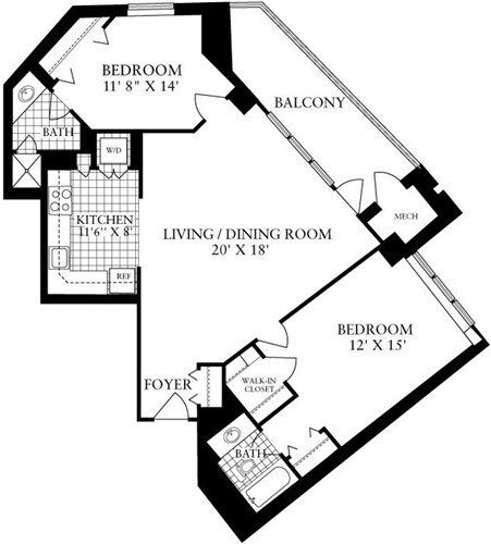 Floor Plan - 2 Bedrooms C