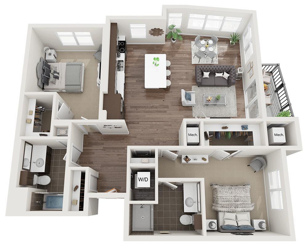Floor Plan - Two Bedroom B2C