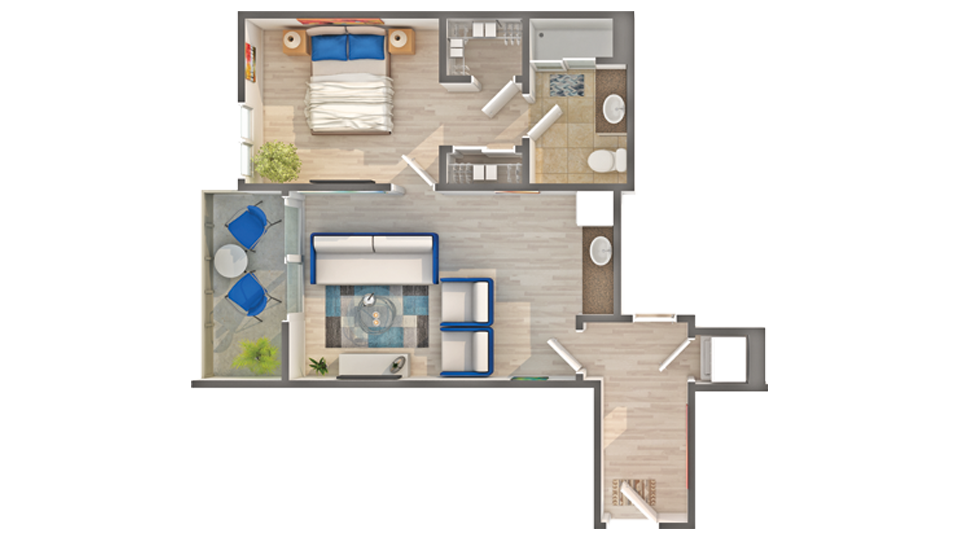 Junior S2 | 1-Bedroom Floorplan - Junior S2