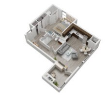 Floor Plan - Unit 1J with Bonus 