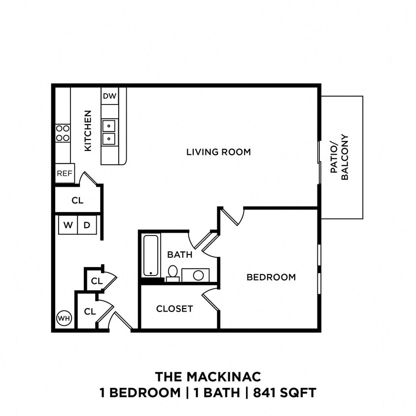 Floor Plan - One Bedroom - The Mackinac