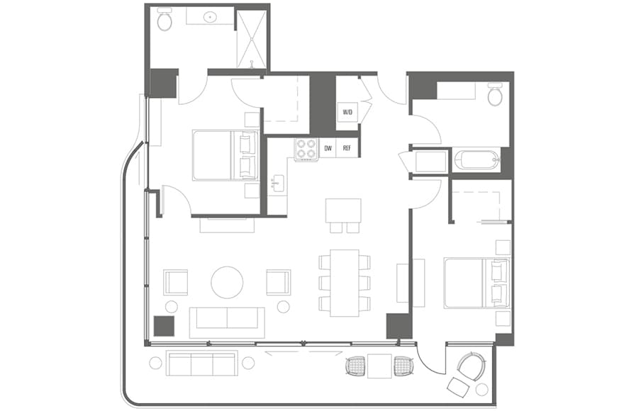Floor Plan - B2 Two Bedroom Two Bathroom