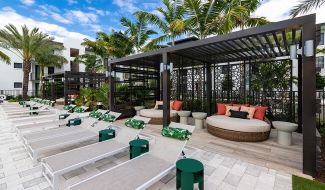 Rest and recharge at the poolside cabanas - Solea at Miami Lakes