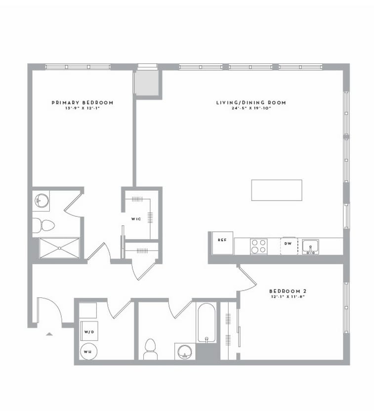 A2B5 floor plan Harrison Yards - A2B5
