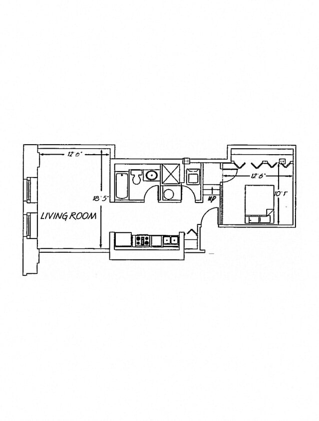 Floor Plan - 1 Bedroom FP E2