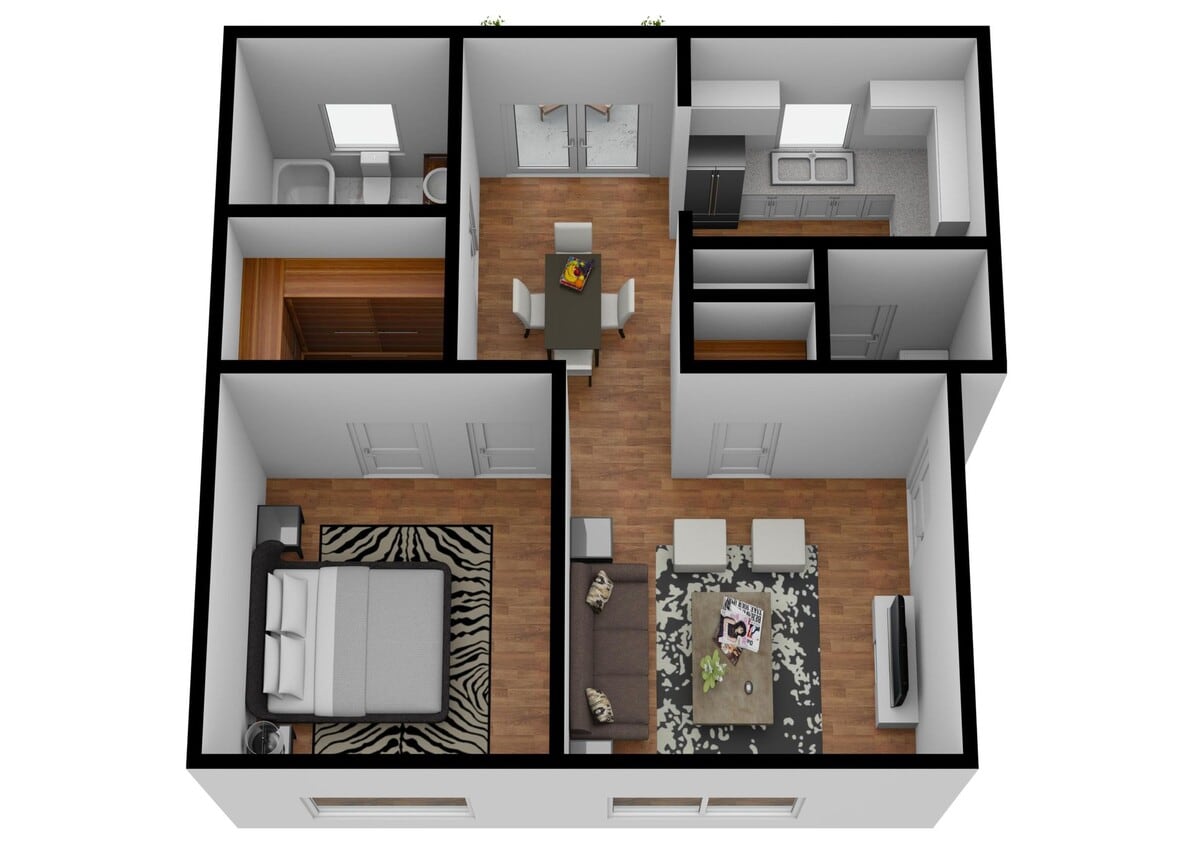 Floor Plan - RENOVATED MODERN 1 BEDROOM 1 BATH - Call our le...