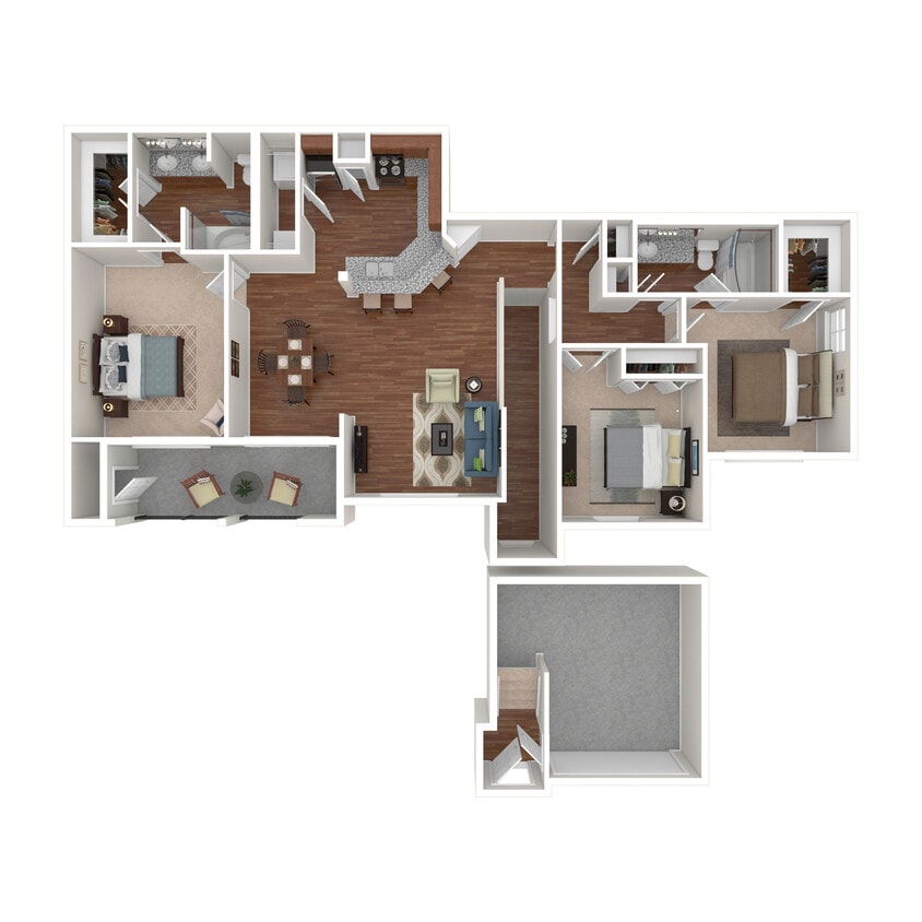 Floor Plan - 3 Bed 2 Bath 1424 SqFt (1304 Net) 