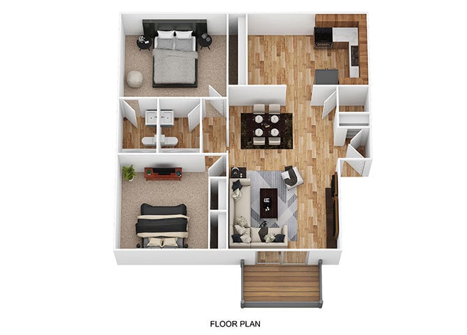 Floor Plan - 2 Bedroom 2 Bath