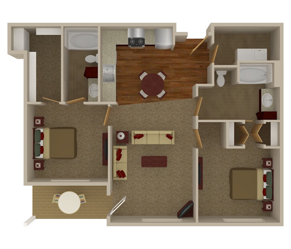 Floor Plan - 2 Bedroom 2 Bathroom