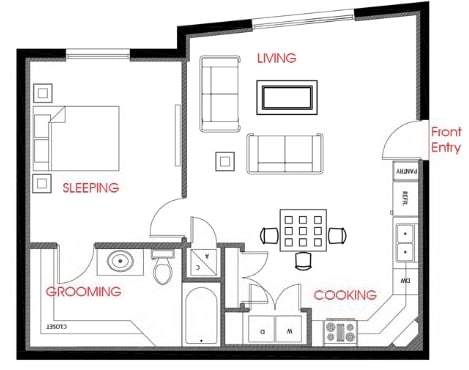 1BR/1BA - Standard M