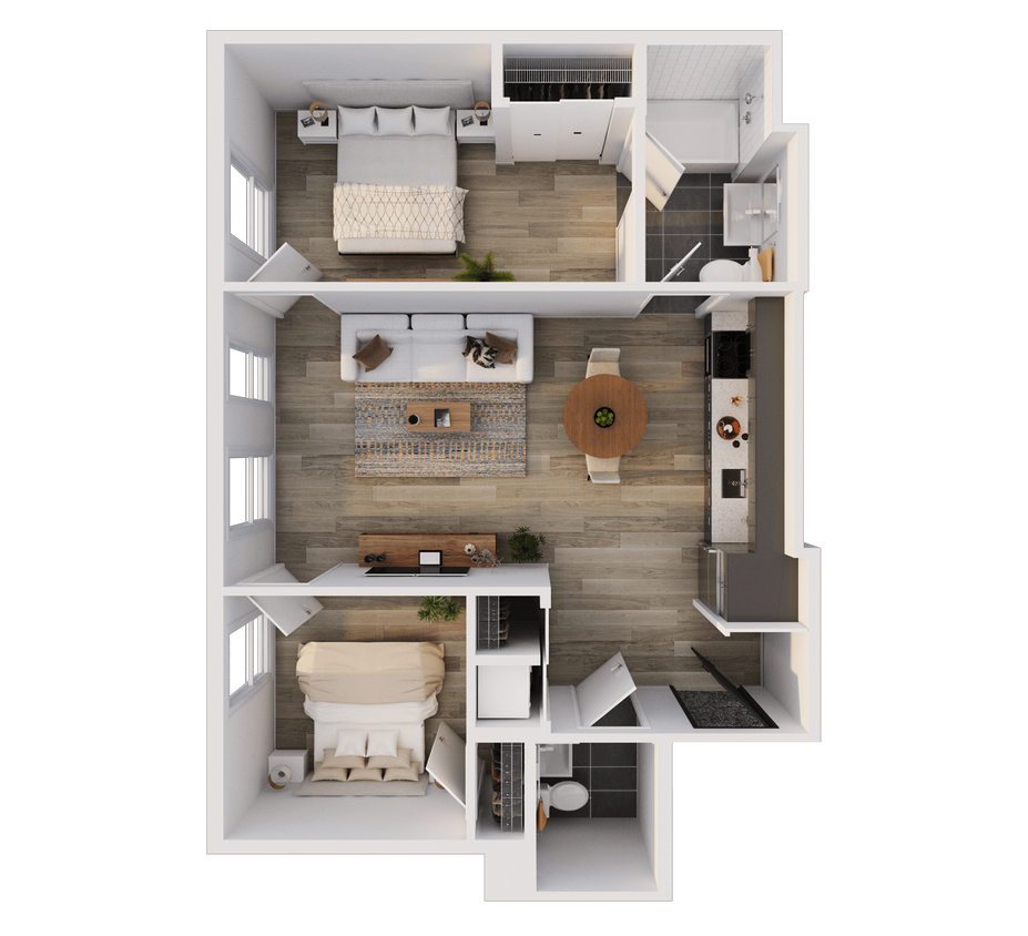 Floor Plan - 2 BD