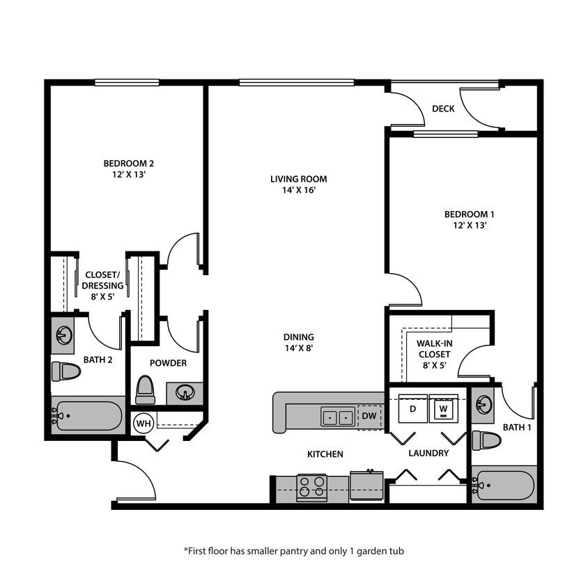 Floor Plan - Two Bed Double Master