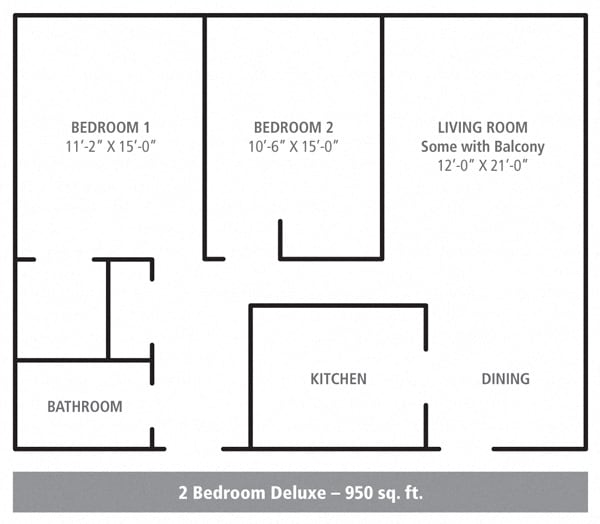 Floor Plan - 2 Bedroom Deluxe
