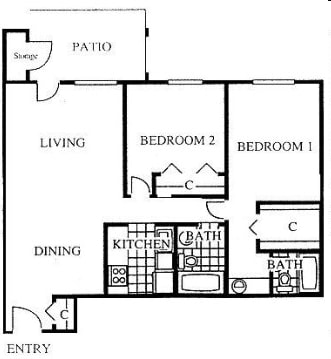 2BR/2BA - Two Bedroom Two Bath