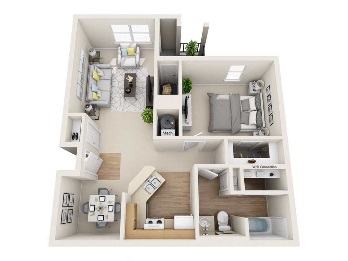 Floor Plan - Vail 1 Bedroom 1 Bathroom (I)