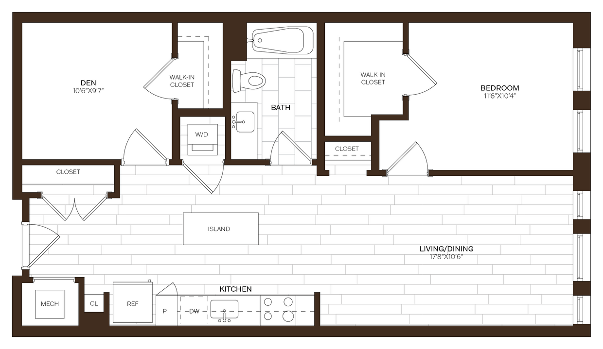 Floor Plan - 1 Bed/1 Bath Den-D6.2