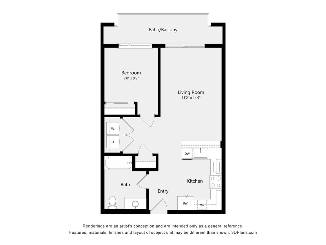 Floor Plan - One Bedroom ADA B01AA